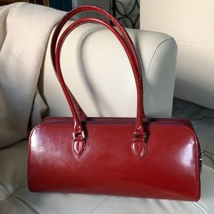 Furla red patent leather purse